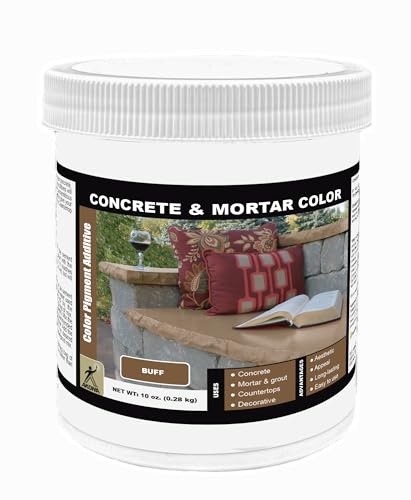 Akona Concrete & Mortar Color - Pigment Powder, Color & Dye Concrete, Ready to Use, Add to Mix, Synthetic Iron Oxide (10 Ounce, Buff, 1)
