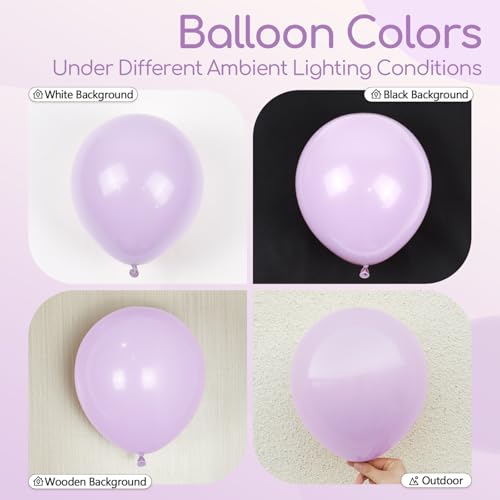 Image of Light Purple Balloons 12 inch, Pastel Purple Latex 50pcs Party Balloons | Wedding, Baby Shower, Gender Reveal, Birthday Party Decorations