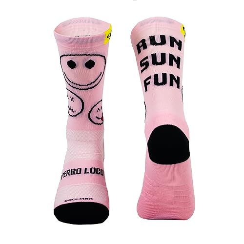 PERRO LOCO CLOTHES RUN SUN FUN Calcetines Running Ultrafinos para Correr en Verano (RUNSUNFUN 43 45 Rosa)