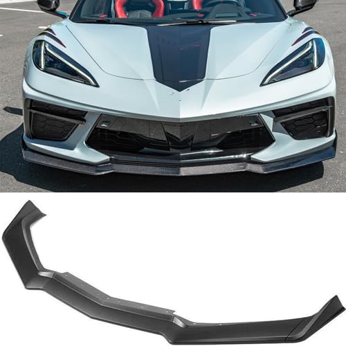 Diffuseur de lèvre de pare-chocs avant Corvette C8 2020-2023 noir brillant