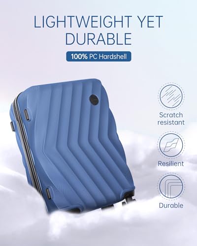 Image of BAGSMART 24 Inch Luggage with Spinner Wheels,Polycarbonate Hardside Suitcase with TSA Lock Travel Luggage Hard Shell Lightweight Rolling Luggage for Men Women,Navy Blue