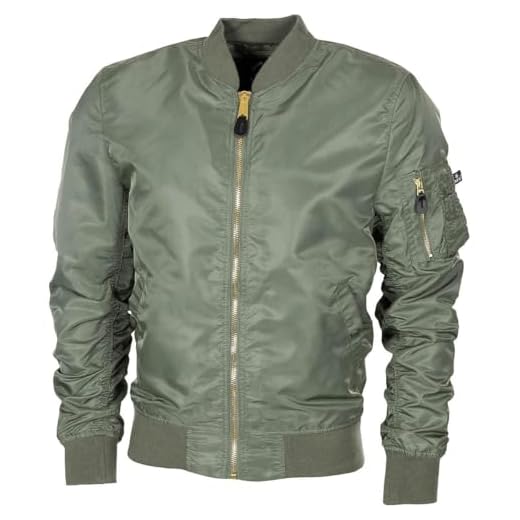 Veste bomber MA1 coupe-vent de style militaire américain de l'armée de l'air, vert olive, Taille unique
