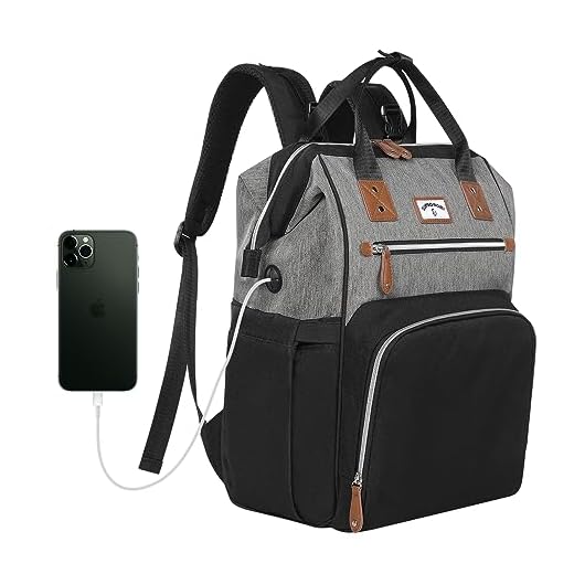 SUPROMOMI Diaper Bag Backpack:Baby Bag Large Tote Diaper bag for Boys and Girls, Men's Diaper Backpack, Women's Shoulder Mommy Bag, 2 Kids Nappy bag for mom and dad Black Grey