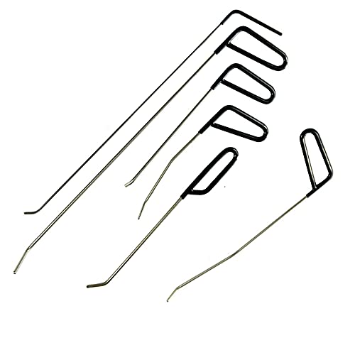 6PCS PDR Rod Tool Kit - Perfect For Door Dings Hail Repair And Dent Removal PDR Hook - Dent Repair Tool Set