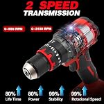 Cordless Drill Compatible with Milwaukee 18V Batteries 1/2” Metal Self Lock Chuck 2 Variable Speed 20+3 Position Cordless Brushless Drill/Driver (NO Battery)