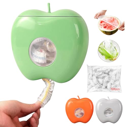 100 Pièces Film Alimentaire Reutilisable Couvercles élastiques pour stockage des aliments, rangement sac plastique, sacs de conservation en boîte de rangement en film plastique, fruits, aliments(vert)