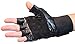 Perrini Black Leather Work Out/Weight Lifting Fingerless Gloves with Strap M