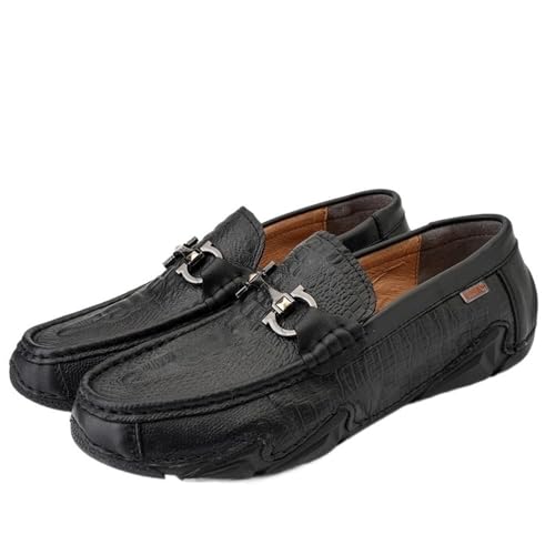 Round ToeFaux Crocodile Print Leather Loafers for Men Moccasins Comfortable Soft Bottom Casual3