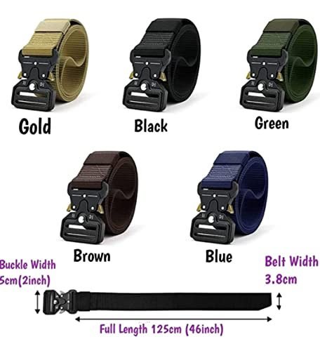 JETTREAM Unisex Synthetic Belt Wide Nylon Military Style Tactical Canvas Men's and Women's Waist Belt with Metal Buckle (pack of 1)