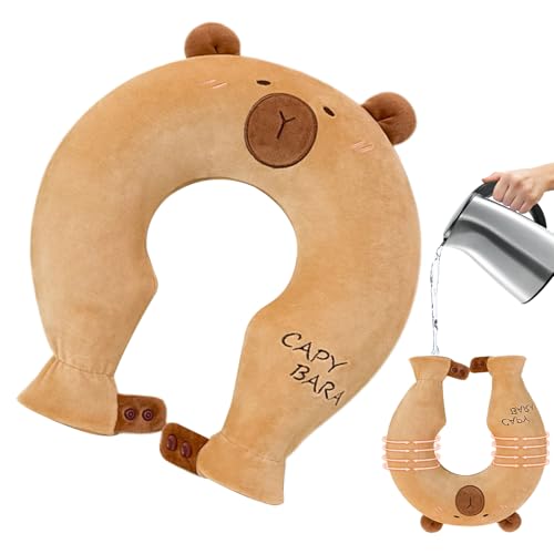 Bouillotte en forme de U Capybara pour cou et dos - Sac à eau chaude