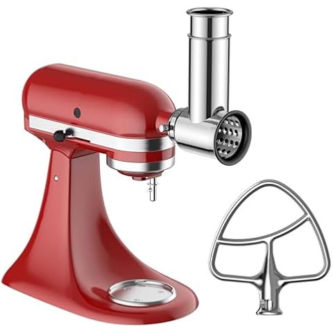 Stainless Steel Slicer Shredder Attachment for KitchenAid Stand Mixer, Stainless Steel Paddle Attachment for Kitchenaid Mixer Cover