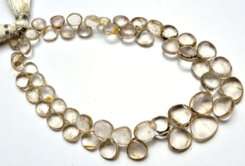 Quartz rutilé doré naturel en forme de cœur pour vos bijoux créatifs
