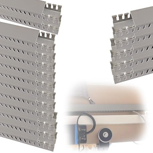 canaleta Cables Canaleta para Cables con Ranura Abierta Recortable, Organizador De Cables con Tapa, Conducto para Cables con Ranura para Gestión De Cables(18 PCS,W X H 25mm X 25mm)