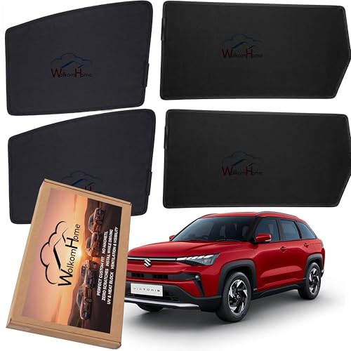 Image of WolkomHome Car Accessories Fix Curtain Window Shades - Half Curtains Sunshade for Victoris Set of 6 pc | Premium Heat Protection & UV Ray Blocker | Magnetic Fit Mesh Side Window Screen