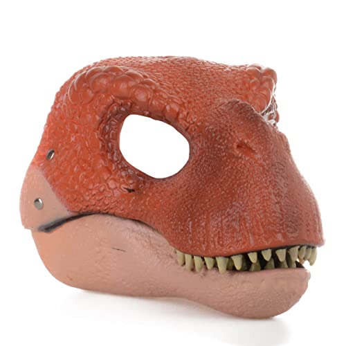 PartyGears Masque de dinosaure, masque de dinosaure à mâchoire mobile, masque en latex sûr pour garçons, enfants, adultes, fête, cosplay, jouets dinosaures