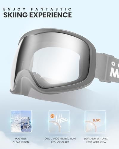 OutdoorMaster Owl Ski Goggles OTG, Snow Snowboard Goggles for Men Women Youth, Anti-Fog, 100% UV Protection - Image 3