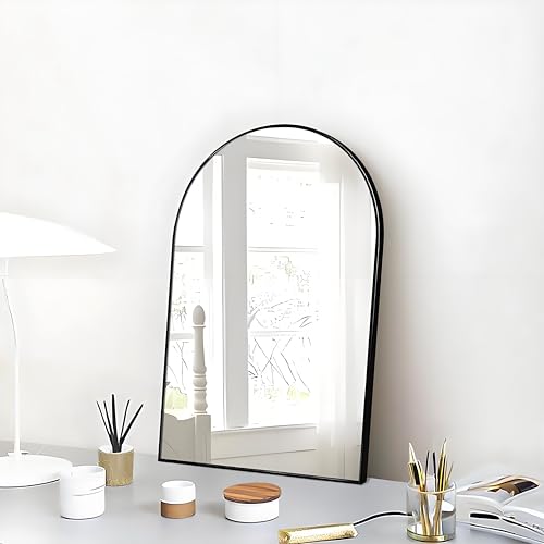 Arch Mirror 24x16 in Wall-Mounted Aluminum Frame
