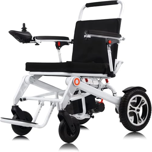 Silla de Ruedas eléctrica Ligera, Potente Motor sin escobillas, Todoterreno, Plegable y portátil for Personas Mayores, batería de Litio de 24 V/8 Ah.