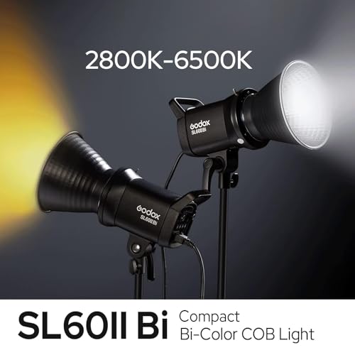 Image of Godox SL60IIBi Bi-Color LED Video Light, 75W 25100Lux@1M CRI 96+ 11 FX Effects APP Control Bowens Mount Photography Continuous Light for Photography&Video