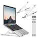 Nulaxy Laptop Stand, Portable Computer Laptop Holder, Aluminum Laptop Riser with 6 Levels Height Adjustment, Fully Collapsible, Supports up to 44lbs, Fits up to 17.3 Laptop - Silver