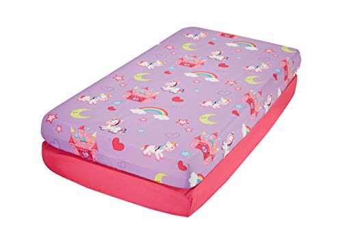 EVERYDAY KIDS 2 Pack Fitted Girls Crib Sheet, 100% Soft Microfiber, Breathable
