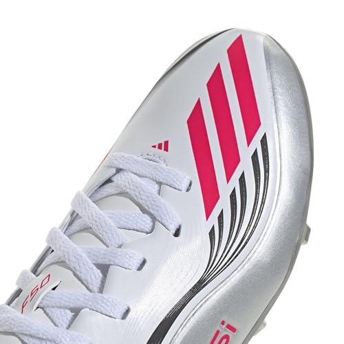 Adidas Unisex-Kids F50 Messi League Firm Ground/Multi Ground, White/Lucid Red/Silver Metallic, 11 by adidas - Used condition - Image 7