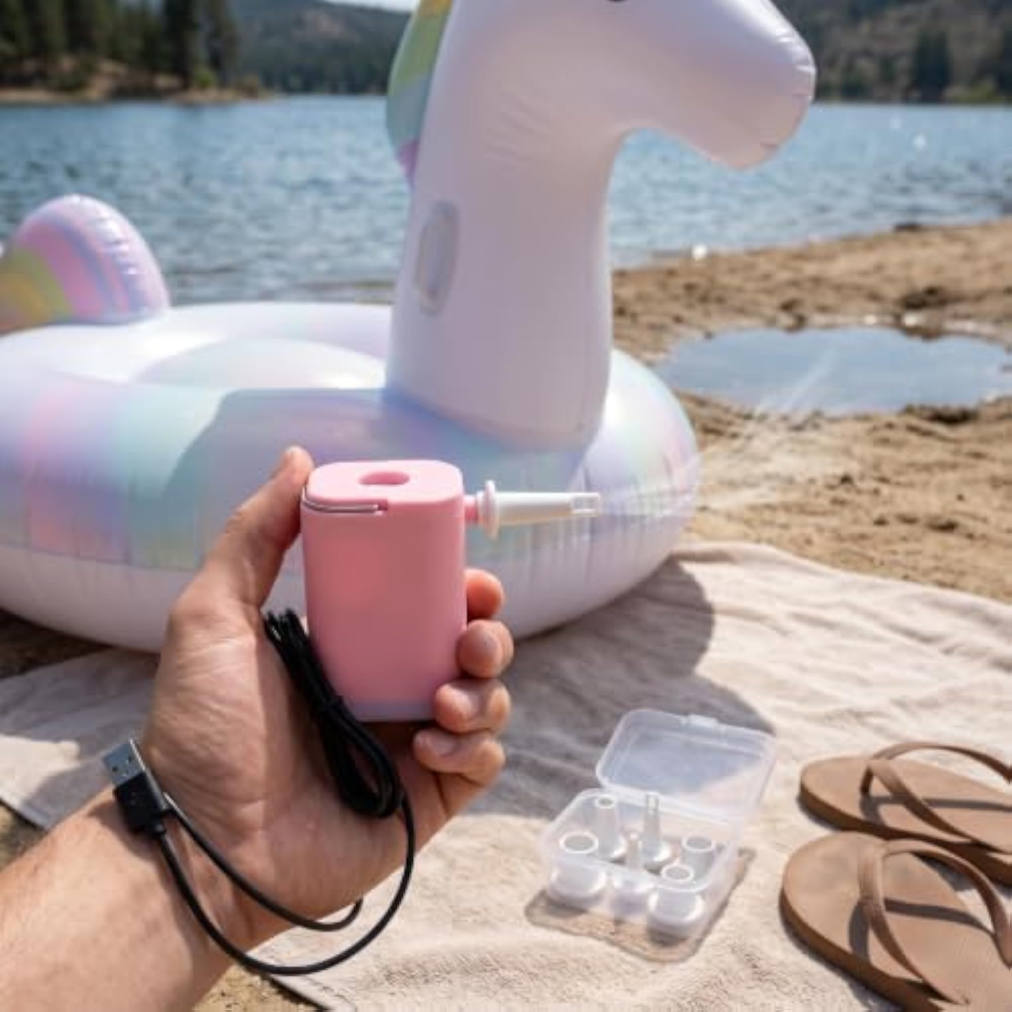 Mini Multifunction Air Pump with Camping Lantern