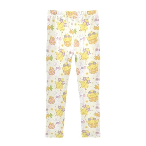 ZZKKO Girls Leggings Retro Disco Bunny and Chick Toddler Girls Clothes Leggings for Girls Toddler Girls Leggings 3-4T2