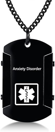 Miniatura 8 de Collar de identificación de alerta médica para hombres, grabado con láser, collar con colgante de etiqueta de acero inoxidable, identificación de