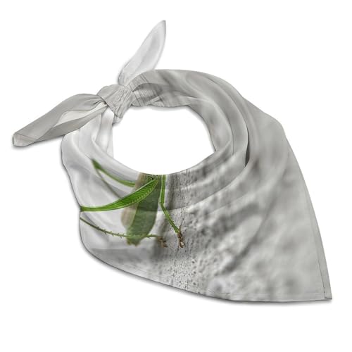 HLBSDM Mouchoirs carrés doux à motif de sauterelle verte, bandanas, masques pour le visage à motif de sauterelle verte, unisexe (femme/homme).