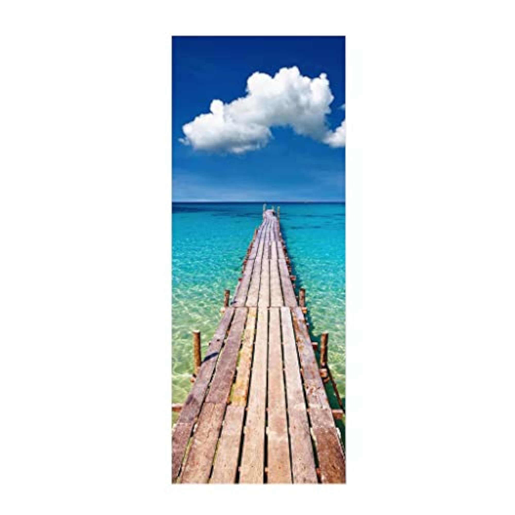 3D Door Wall Stickers Decal Self Adhesive Mural Decor Seaside Scenery