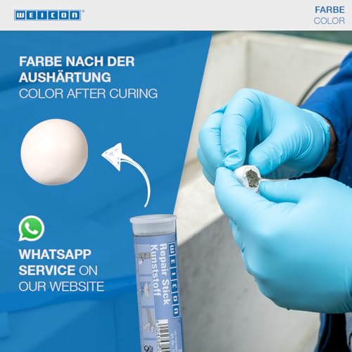 Image of WEICON Repair Stick Plastic | (2,01oz (57 g)) | 2-Component Adhesive Epoxy Resin Special Adhesive Special, Permanent, Elastic Repairs and Much More. (4oz (115g))