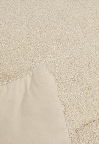 Jollein Krabbeldecke für Baby - Boucle, Naturel - Laufgittereinlage - 75x95 cm - Spieldecke Baby - Cremefarben
