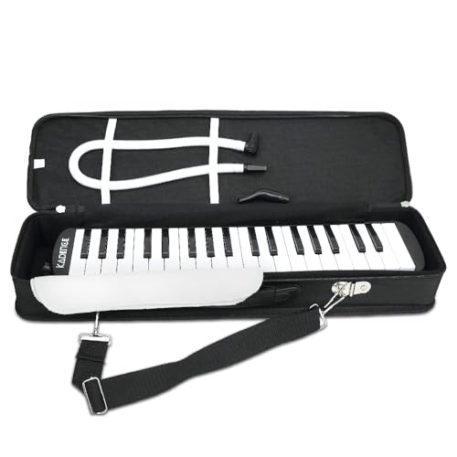 Image of Kadence MEL-37BK Home Series 37-Key Melodica | ABS Body | Stainless Steel Plate | Dual Mouthpiece | Includes Padded Carry Case | Black