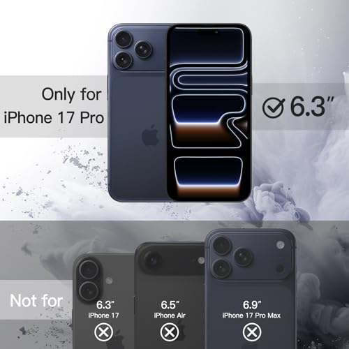 Image of JETech Case for iPhone 17 Pro 6.3-Inch, Shockproof Phone Bumper Cover, Solid Color Matte TPU Frame, Anti-Scratch Clear Back (Black)