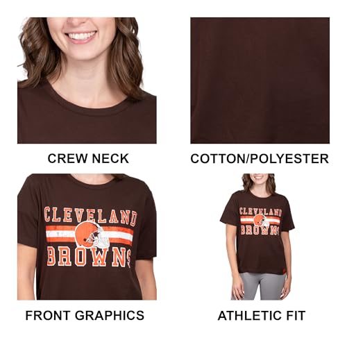 Ultra Game Women's NFL Official Distressed Graphics Super Soft Crew Neck T-Shirt4