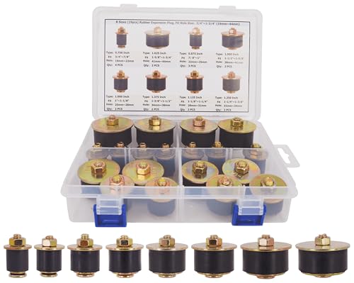 Dsnaduo 8 Sizes (19pcs) Neoprene Rubber Expansion Plug...
