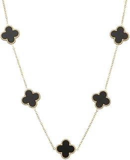 سلسلة من الفولاذ المقاوم للصدأ بتصميم ورقة البرسيم للنساء - مجوهرات هدية للنساء