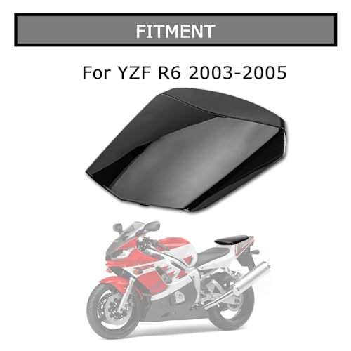 Sitzkappe Rücksitzbezug Verkleidung für Yamaha YZF R6 2003 2004 2005, PSLER Rücksitzabdeckung Soziusabdeckung Heckspoilerschutz Motorradzubehör(Schwarz)