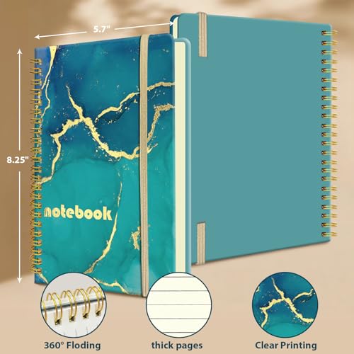 Cahier de notes A5 pour le travail et joli journal d'écriture à spirale motif marbre chic