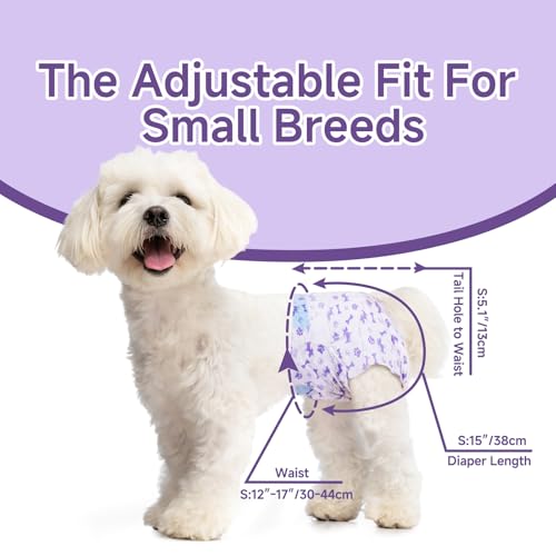Image of MICOOYO Disposable Dog Diapers Female, Doggie Diapers for Dogs Female, Super Absorbent Pet Diaper with Foam Tail Hole for Heat, Comfortable Puppy Diaper (Small, 50Count)