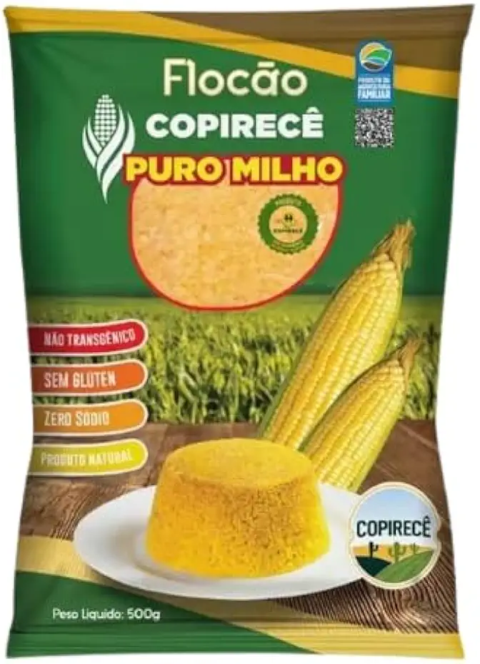 Flocão de Milho Natural Copirecê 500g em Kit Duplo