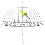 Kung Fu Smith Birdcage Clear Bubble Dome Umbrella, See Through Plastic Umbrella For Kids Girls and Women