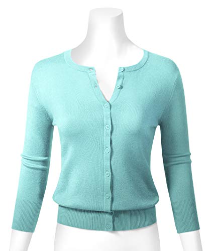 Image of Allsense Women's Long-Sleeve Crewneck Cardigan | Classic Button Down Sweater, Soft Fine Knit, Lightweight