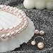 Pearl Necklace Jewelry Set for Women,Complete Set of Pearl Jewelry Includes Necklace Bracelet Earrings, Fashion Pearl Jewelry with Box for Wife Mom Sister Bride Bridesmaid (Pink Pearl Jewelry_4 Set)