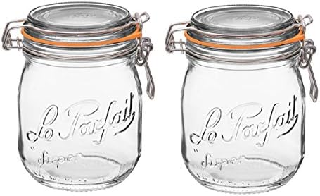 Le Parfait French Super Jar with 85mm Gasket and Lid .75 Liter (Pack of 2)