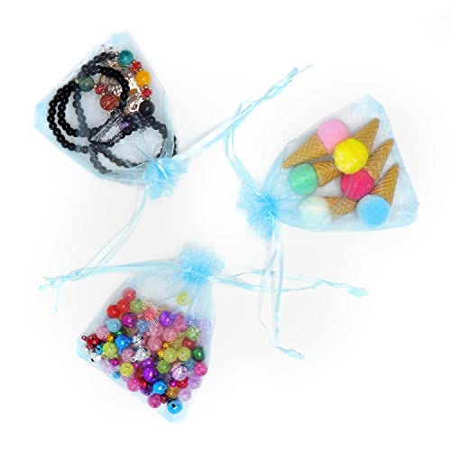 Image of Dealglad 50pcs Drawstring Organza Jewelry Candy Pouch Christmas Wedding Party Favor Gift Bags (3x4, Sky Blue)