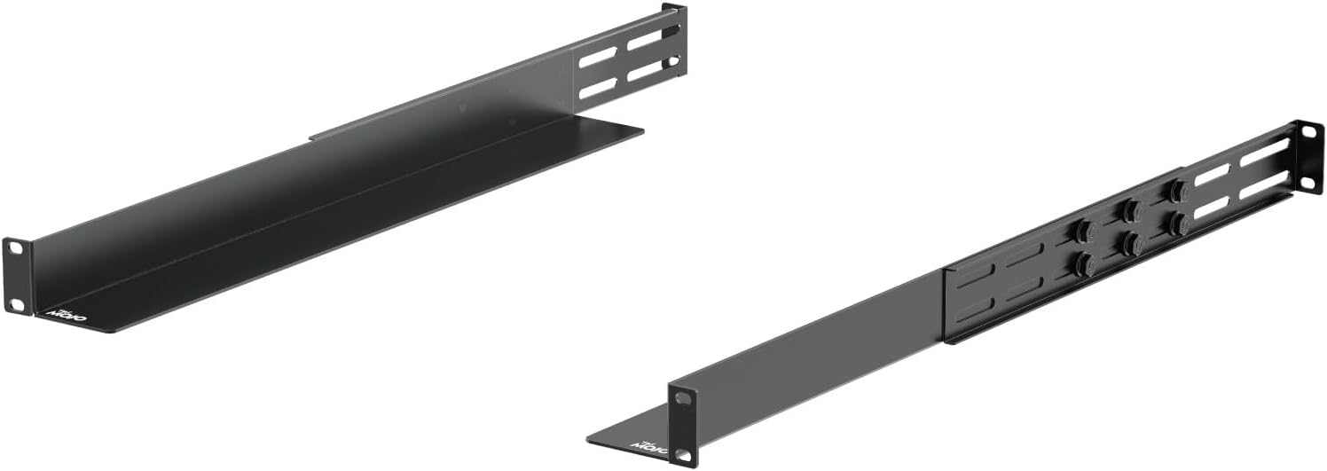 tecmojo 1u universal rack mount rails,4-post server rack shelf rail with 20.9"-32" adjustable depth fit for non-rack mountable server/networking/av/it equipment half depth