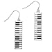 PammyJ Silvertone Piano Keyboard Dangle Earrings