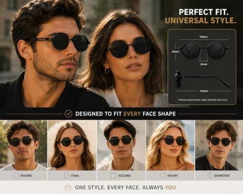 Image of Adjustable Tint Polarized Round Sunglass with Stepless Adjustable Sunglasses for Men,1-9 Gears Beach Sunglasses - Eyewear with Adjustable Lens.